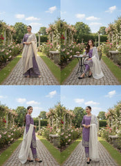 Lavender Organza Silk Sequence Work Designer Palzoo Suit