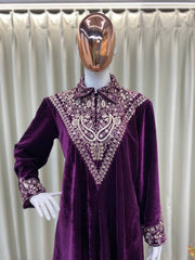 EMBROIDERY WORK WITH SEQUENCE & VELVET DESIGNER WEAR KURTA PLAZZO SET
