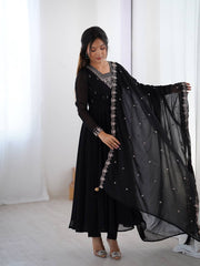 BLACK FOX GEORGETTE FABRIC FULLY FLAIR ANARKALI SUIT