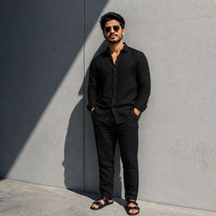Terra Fit Shirt & Bottom Set Of Linen, Luxury And Style