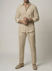 Signature shirt & Bottom Set Of Linen, Luxury And Style