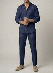 Signature shirt & Bottom Set Of Linen, Luxury And Style