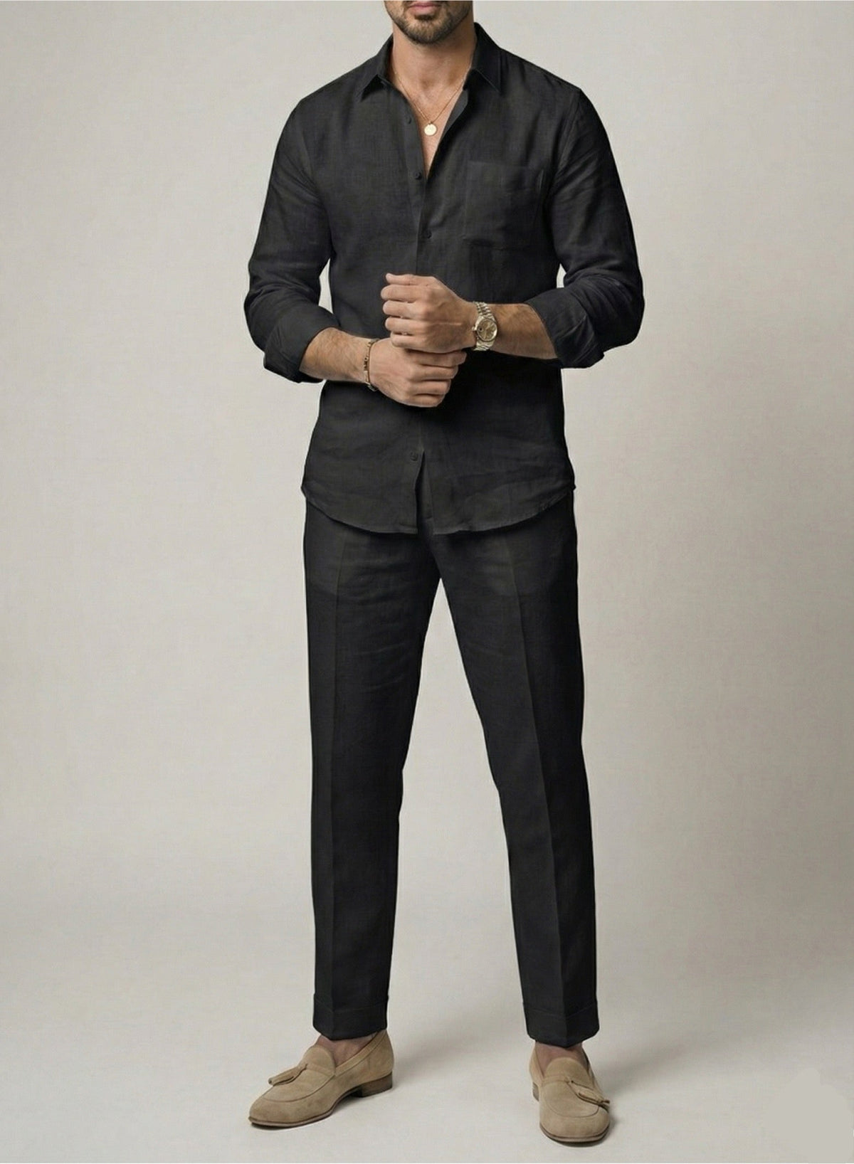 Signature shirt & Bottom Set Of Linen, Luxury And Style