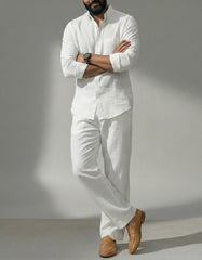 Luxe Shirt & Bottom Set Of Linen, Luxury And Style