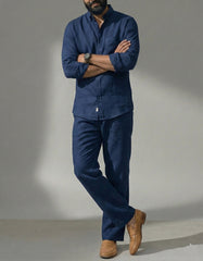 Luxe Shirt & Bottom Set Of Linen, Luxury And Style