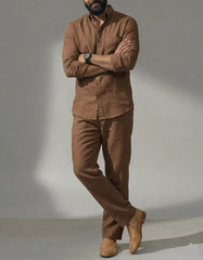 Luxe Shirt & Bottom Set Of Linen, Luxury And Style
