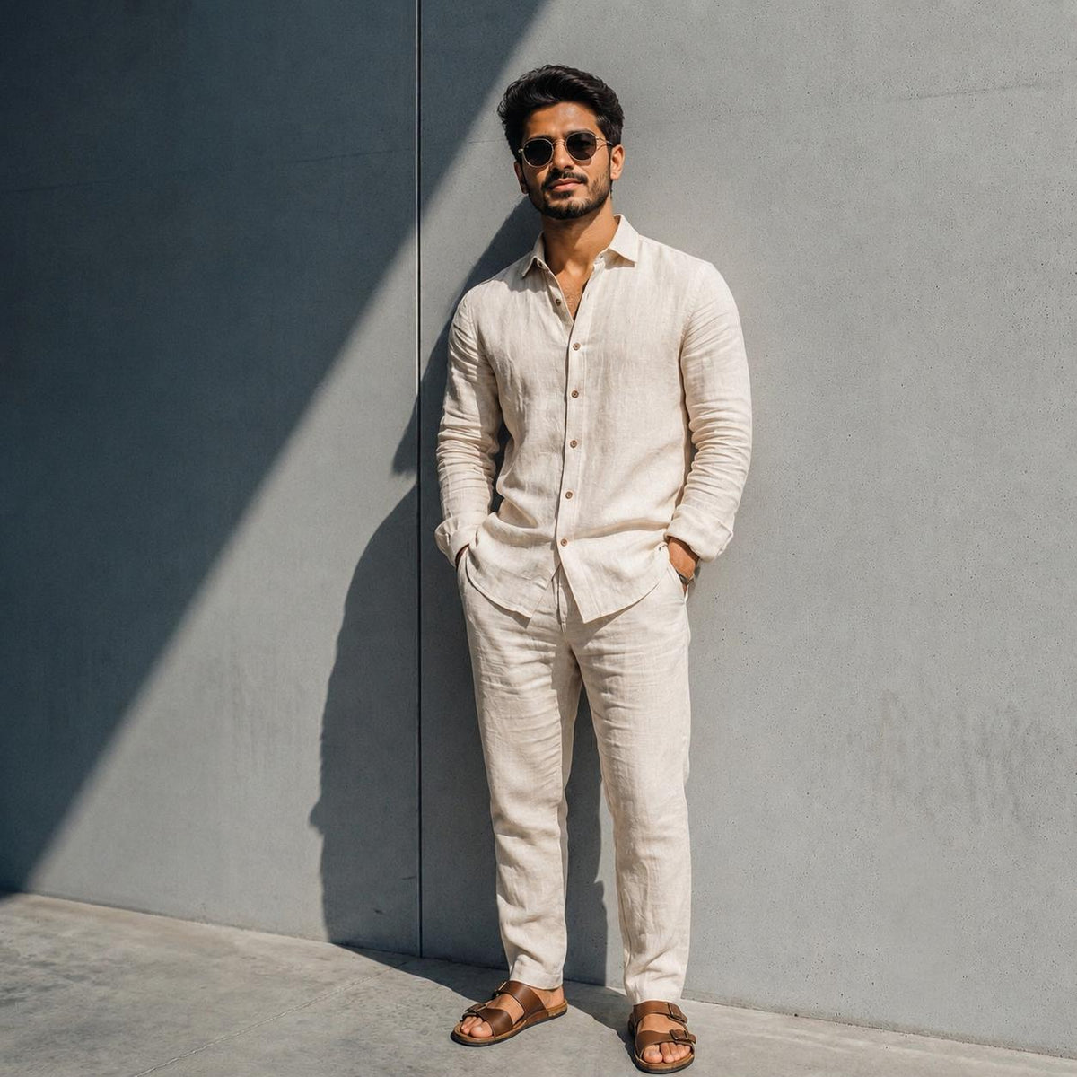 Terra Fit Shirt & Bottom Set Of Linen, Luxury And Style