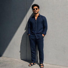 Terra Fit Shirt & Bottom Set Of Linen, Luxury And Style