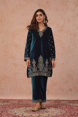Royal Blue Velvet Set Elegant Ethnic Wear