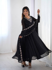 BLACK FOX GEORGETTE FABRIC FULLY FLAIR ANARKALI SUIT