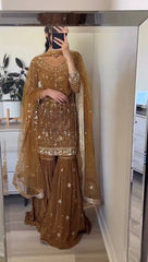 FANCY GEORGETTE SEQUENCE WORK SHARARA SUIT