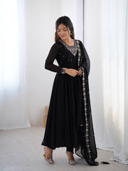BLACK FOX GEORGETTE FABRIC FULLY FLAIR ANARKALI SUIT