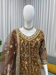 FANCY GEORGETTE SEQUENCE WORK SHARARA SUIT